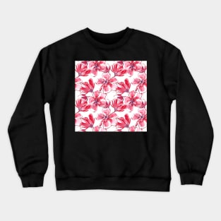 Pink and Red Watercolor Floral Crewneck Sweatshirt